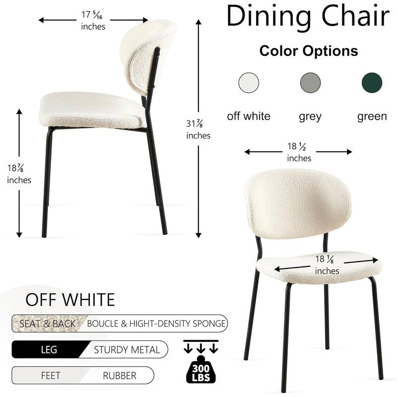 Howtai Round Kitchen Dining Chairs Upholstered,Metal Legs
