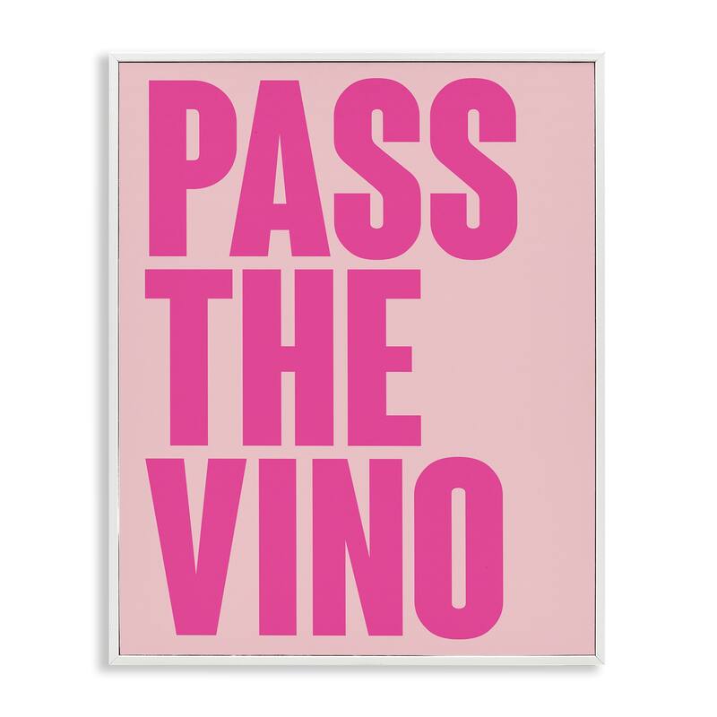 Stupell Pass The Vino Pastel Framed Giclee Art Design By House of Lulu - 24 x 30 - White