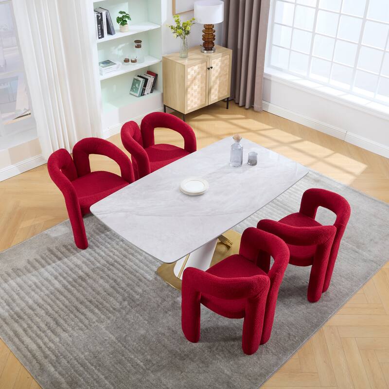 Contemporary Velvet Fabric Upholstered Accent/Dining Chair /Barrel Side Chairs Kitchen Armchair for Living Room set of 2