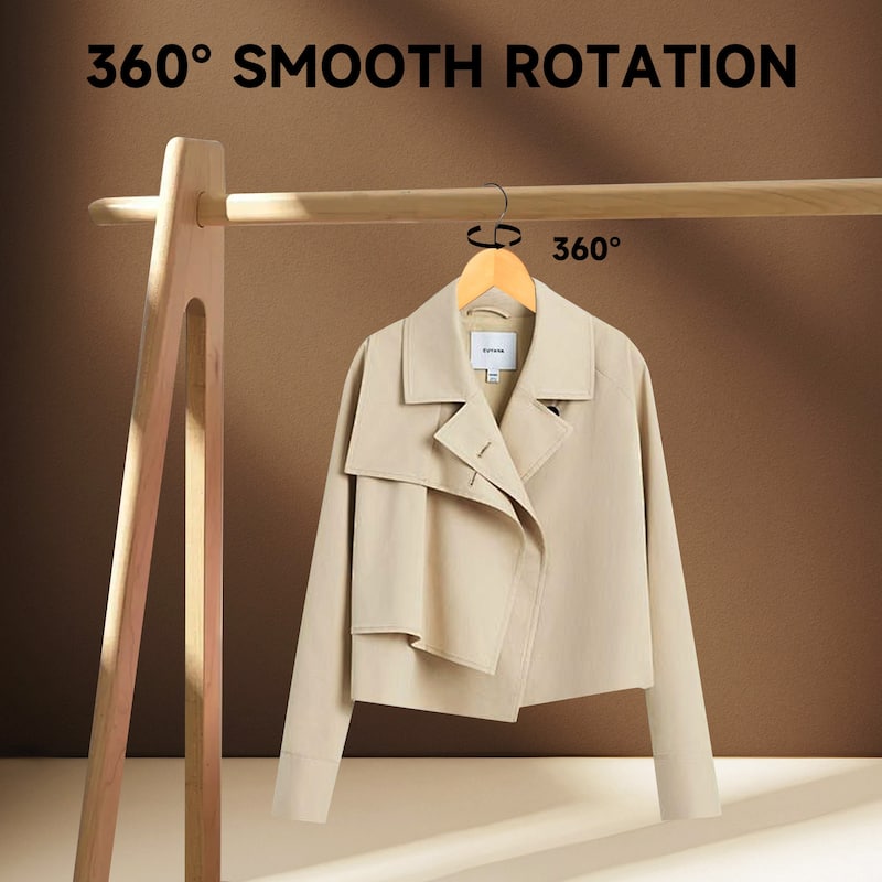 BP4U Premium Wooden Clothes Hangers, Solid Wood Coat Shirt Top Hangers for Jackets, Shirts, Dresses