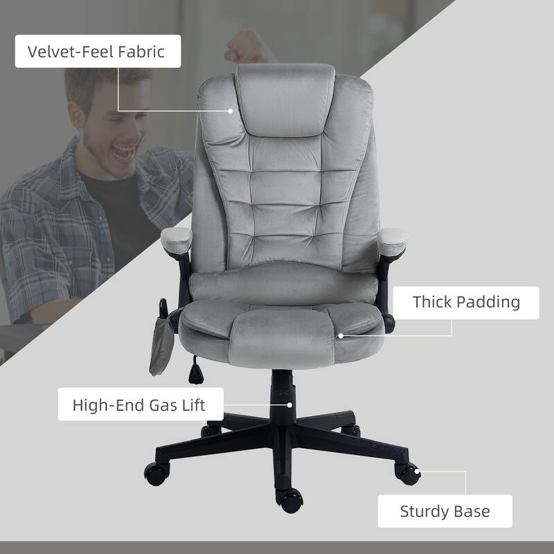 6-point Vibration Waist Massage Office Chair, Comfortable, Breathable, Leisure and Adjustable Backrest Computer Chair