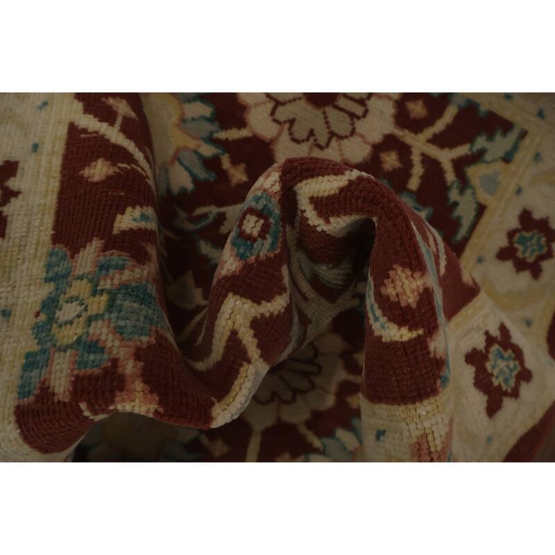 Hand Knotted Oriental 100% Wool Carpet Traditional All-Over Brown Ziegler Area Rug - 4' 0'' X 2' 0''