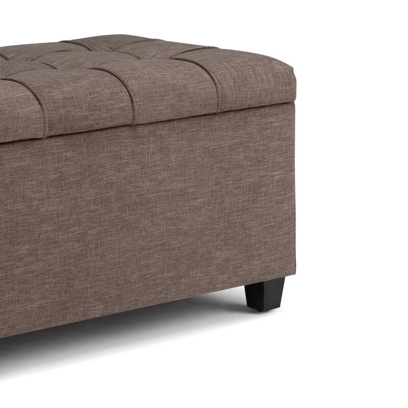 Modern Storage Ottoman Bench for Living Room - Gray
