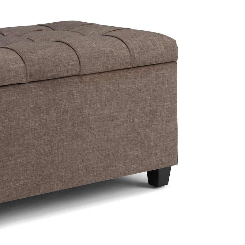 WYNDENHALL Marlowe 34 inch Wide Transitional Rectangle Storage Ottoman
