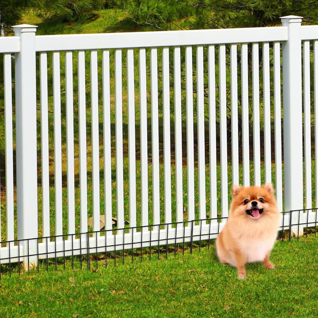 24x15-Inch Animal Barrier Fence - 10-Pack No-Dig Garden Fence by Pure Garden (Black) - Pack of 10