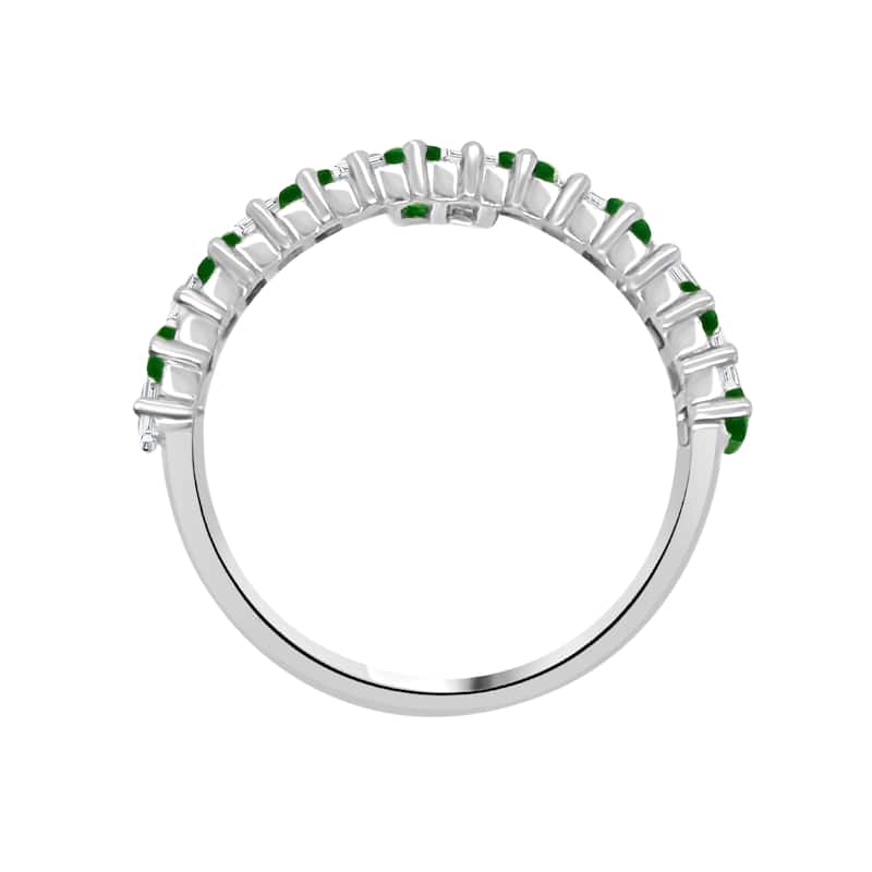 Auriya 14k Gold Lab Grown Emerald and Baguette Diamond Eternity Band 0.97 ct. tw. (F-G, VS)