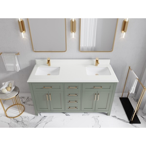 Willow Collections 60 in. W x 22 in. D Cambridge Double Sink