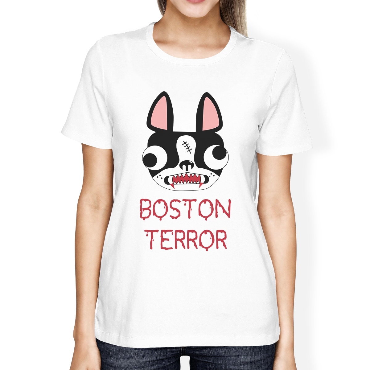 Boston Terror Terrier Shirt Dog Lovers Halloween Custom For Women