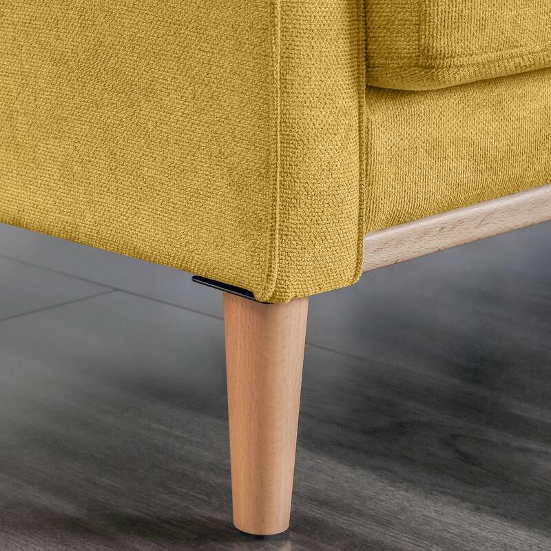 Modern Upholstered Sofa with Waterproof Fabric and USB Charging Ports, Two Pillows for Small Space Living Room