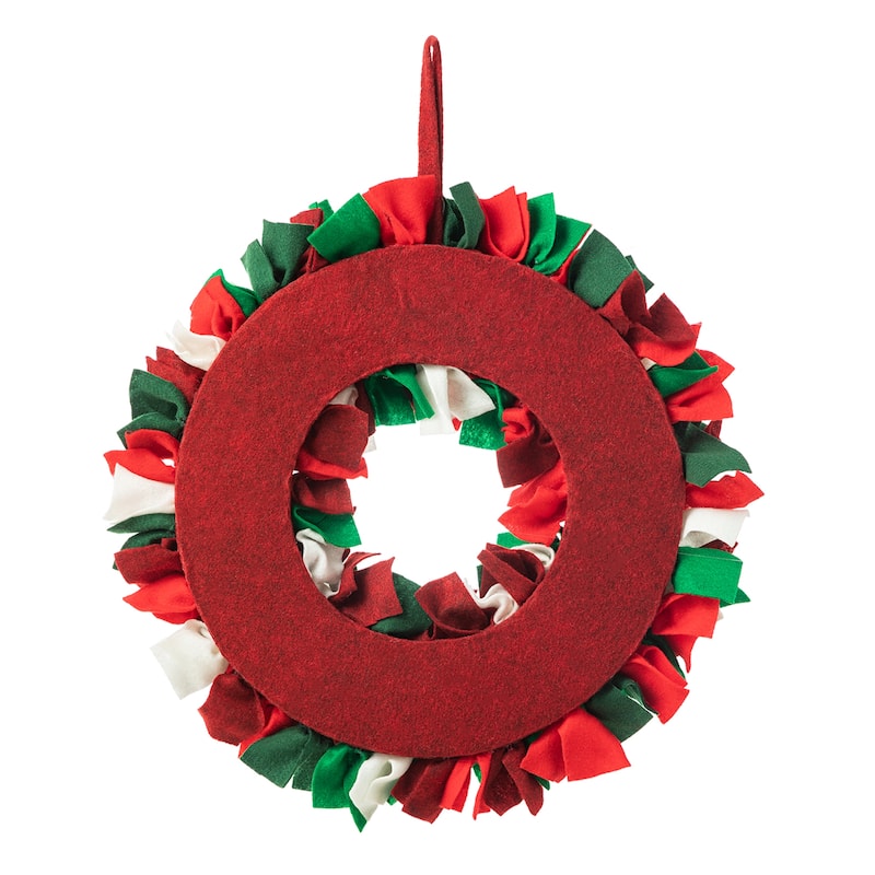 Glitzhome Christmas Multi Color Felt Wreath & Garland set On Sale