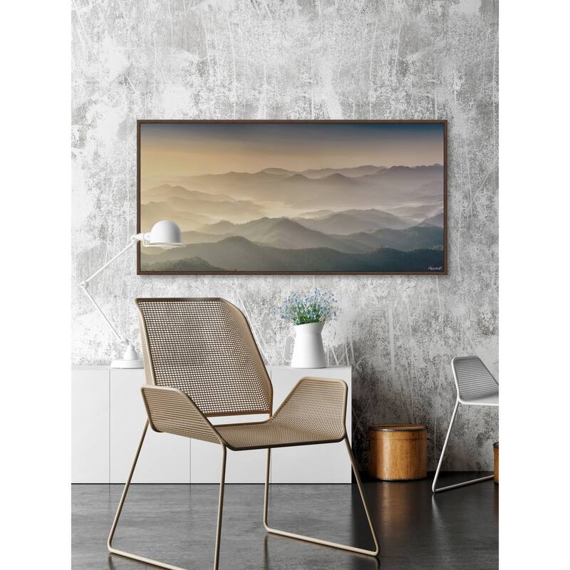 Foggy Sunrise Floater Framed Print on Canvas