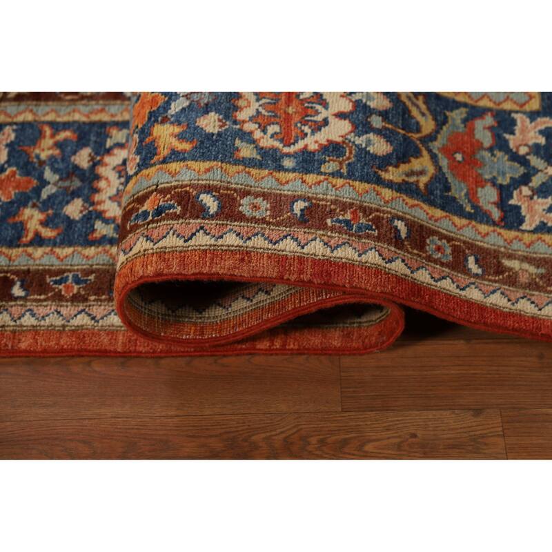 Blue & Orange Sultanabad Vegetable Dye Rug Hand-Knotted Wool Carpet - 8'11" x 12'2"
