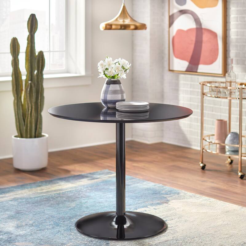 Carson Carrington Klemens Round Dining Table - All Black