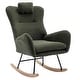 preview thumbnail 1 of 48, Modern Living Room Teddy Fabric Rocking Chair with Pocket and Headrest, Dark Green