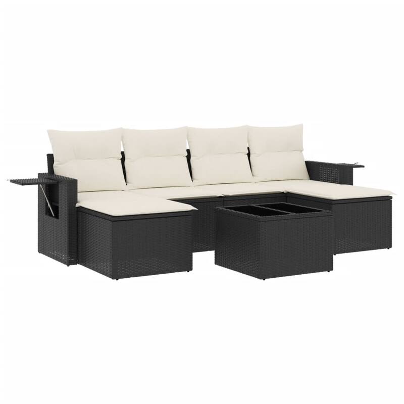 vidaXL Garden Sofa Set Black - 21.7 x 21.7 x 14.6