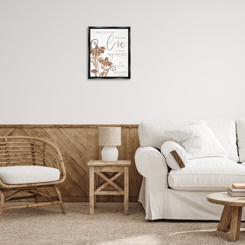 Stupell Trust In Your Unfailing Love Framed Floater Canvas Wall Art Design By Annie LaPoint