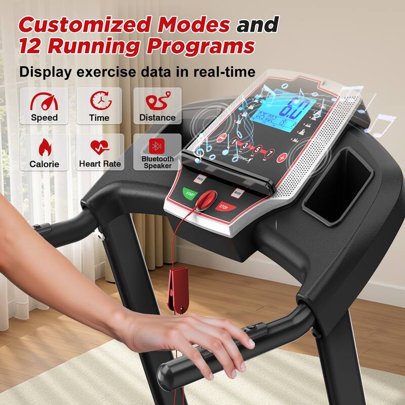 Folding Treadmills for Home - 3.5HP Portable Foldable with Incline, Electric Treadmill for Running Walking Jogging Exercise