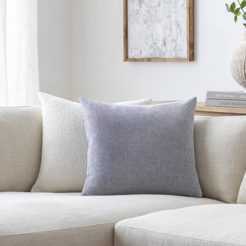 Livabliss Sajani Modern & Contemporary Solid Color Accent Pillow - 20"L x 20"W - Cover Only - Denim