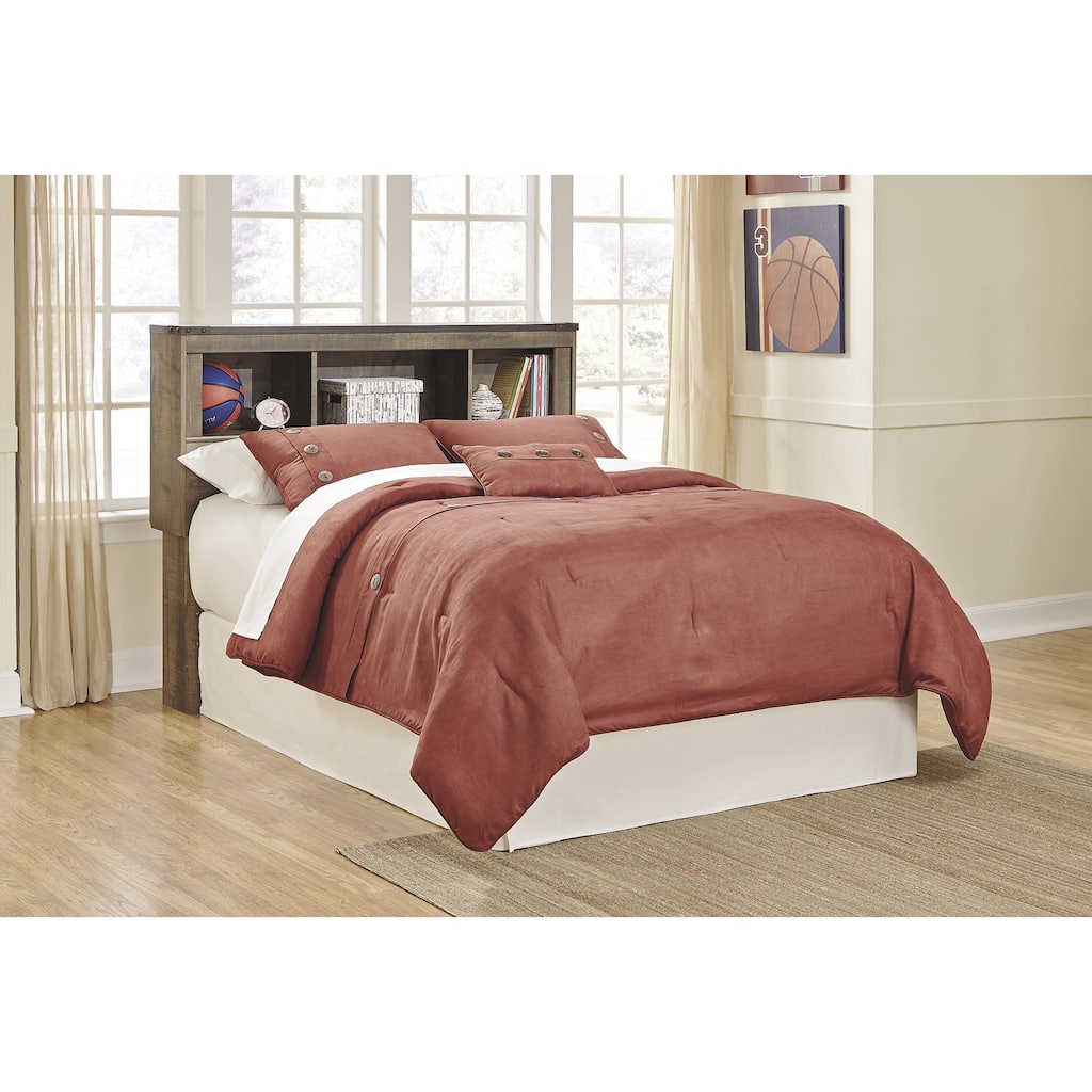 Signature Design by Ashley Trinell Full Brown Bookcase Bed with Storage
