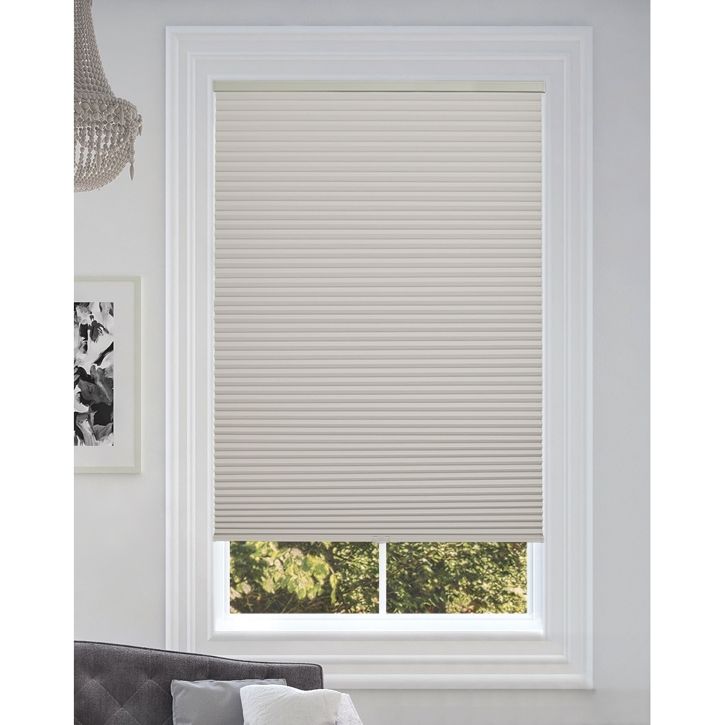 BlindsAvenue Cordless Blackout Cellular Honeycomb Shade, 9/16" Single Cell, Winter White