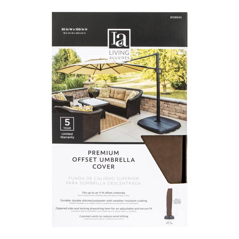 Living Accents Polyester Umbrella Cover Brown 23.5"