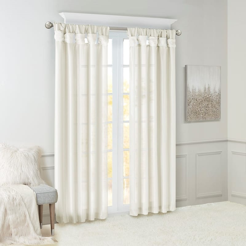 Twist Tab Lined Window Curtain Panel Pair 2-PK 50x84"
