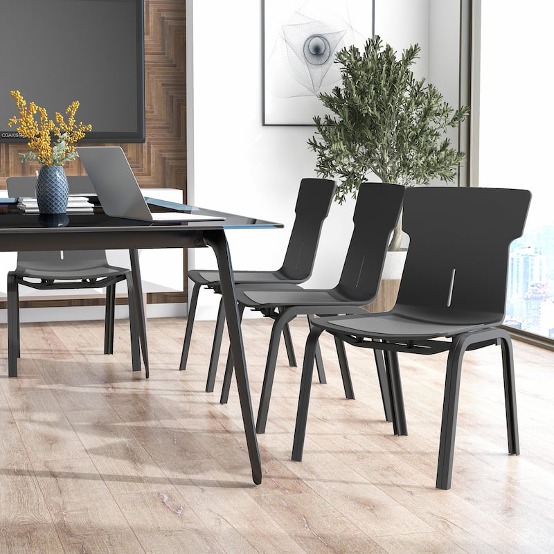 Mercer Modern Black Stackable Desk Chairs (Set of 4) by Furniture of America