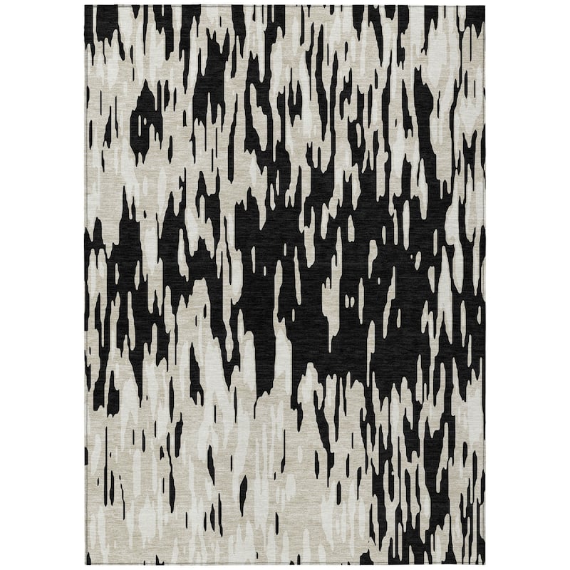 HomeRoots Abstract Transitional Rectangle Outdoor Rug