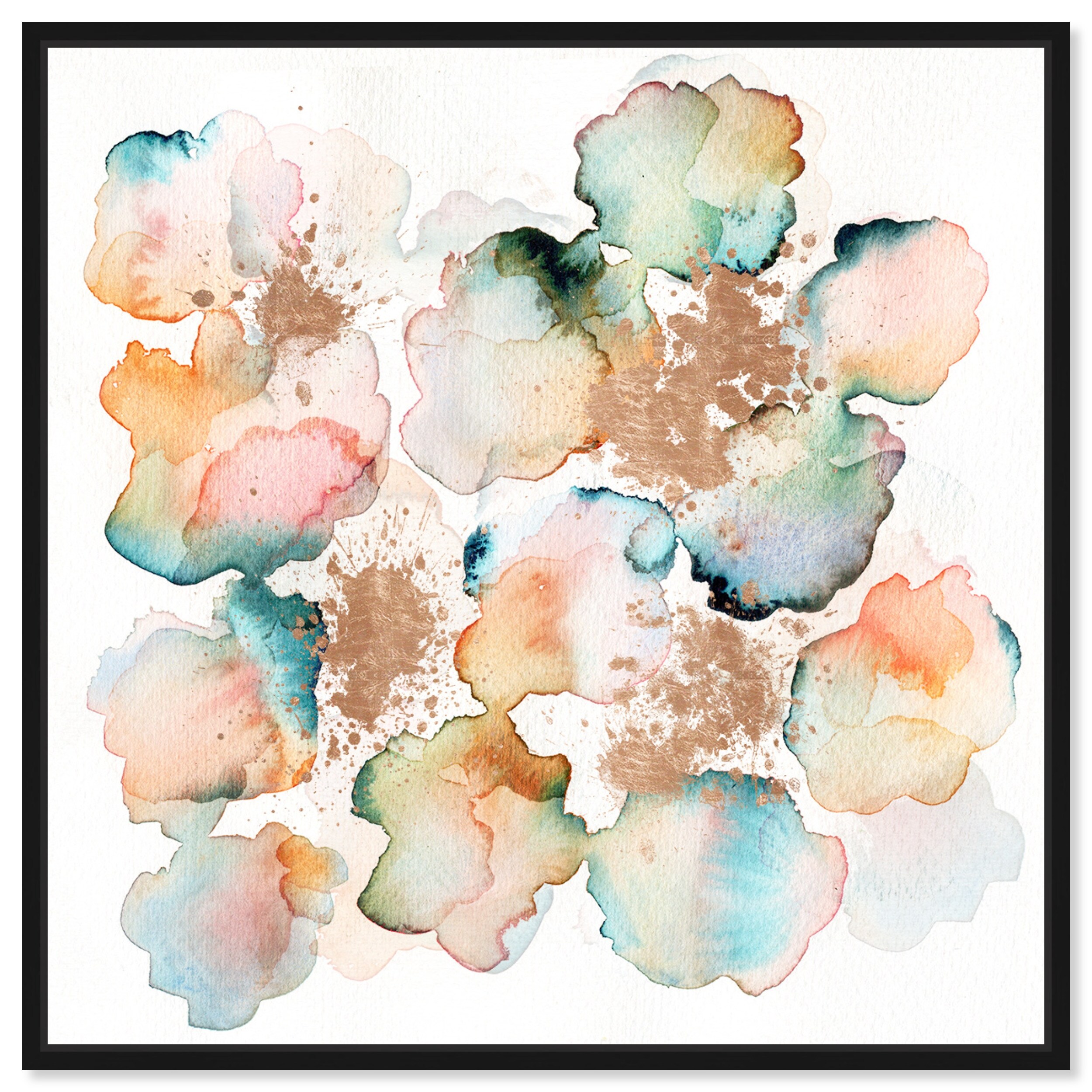 Oliver Gal 'Rose Gold Garden' Abstract Wall Art Framed Canvas 