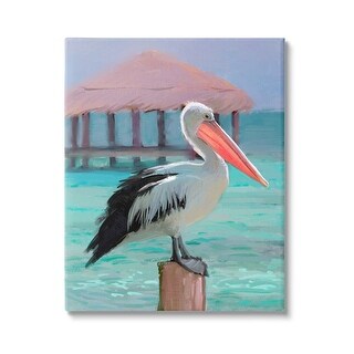 Stupell Tropical Perched Pelican Stretched Canvas Wall Art, Design By 