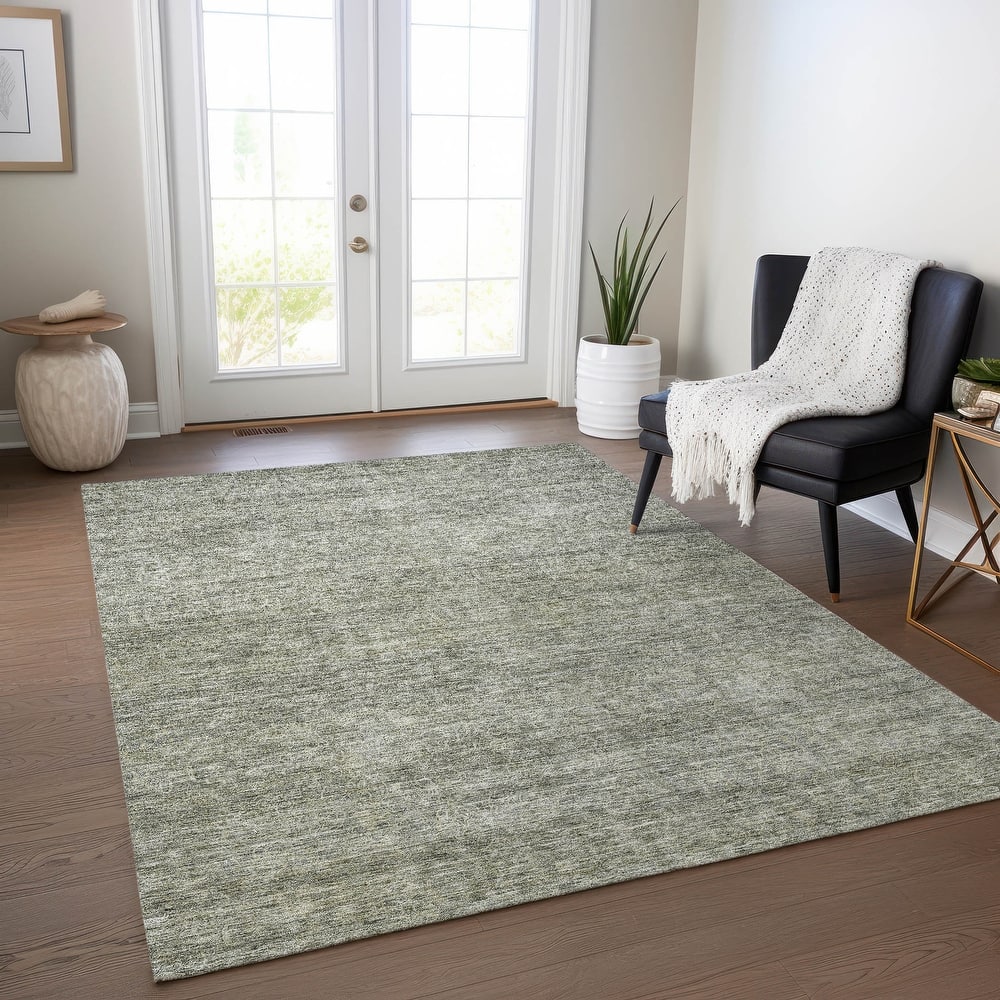 Machine Washable Indoor/ Outdoor Ombre Solid Chantille Rug