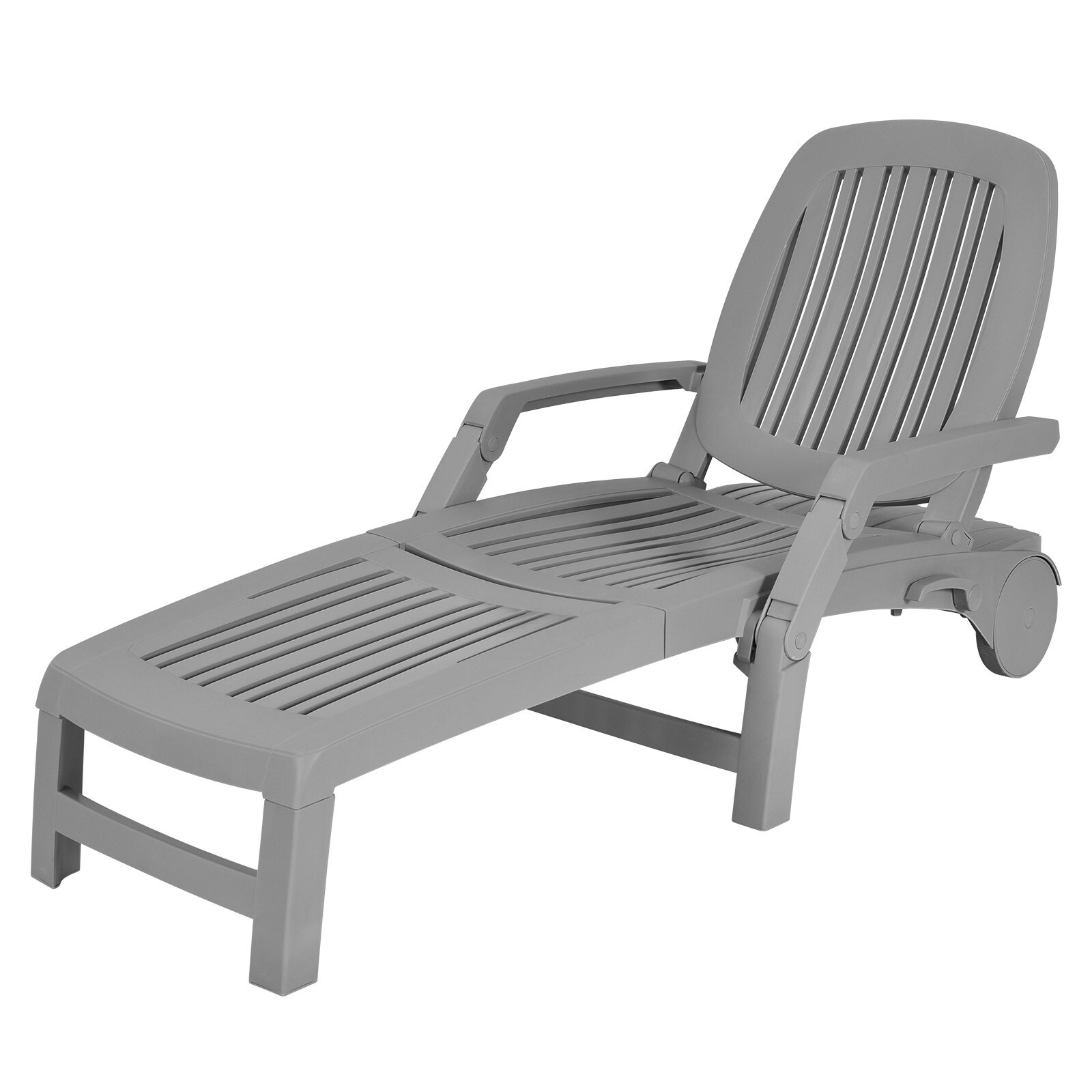 Black plastic sun sale loungers