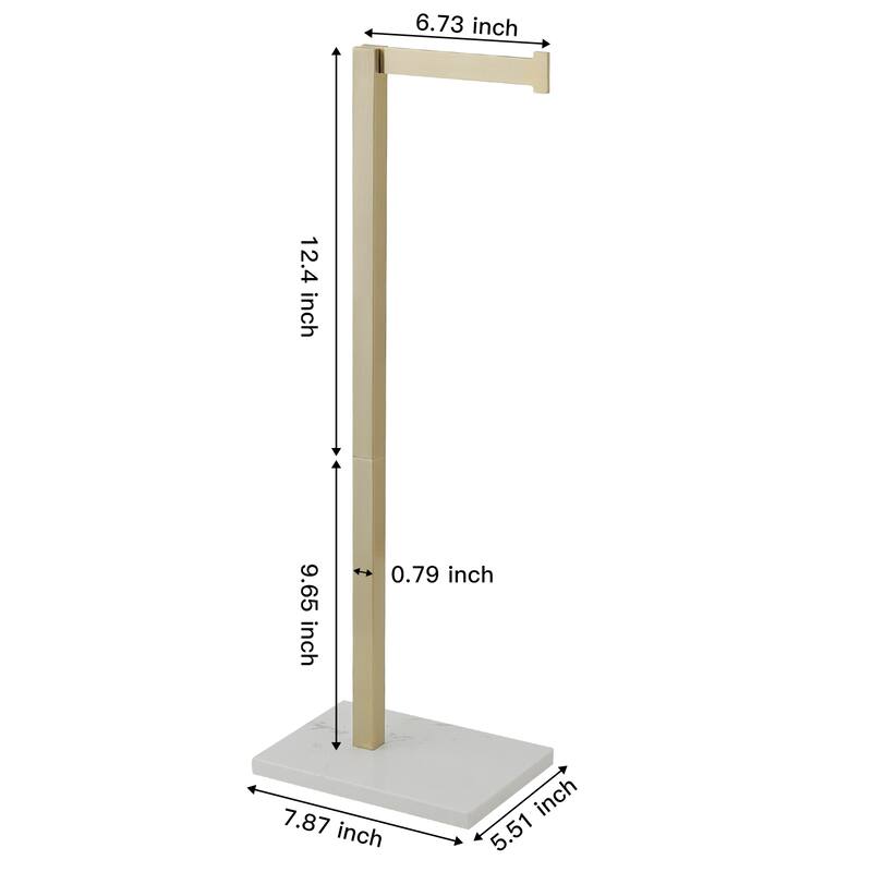 Freestanding Toilet Paper Holder with Natural Marble Base