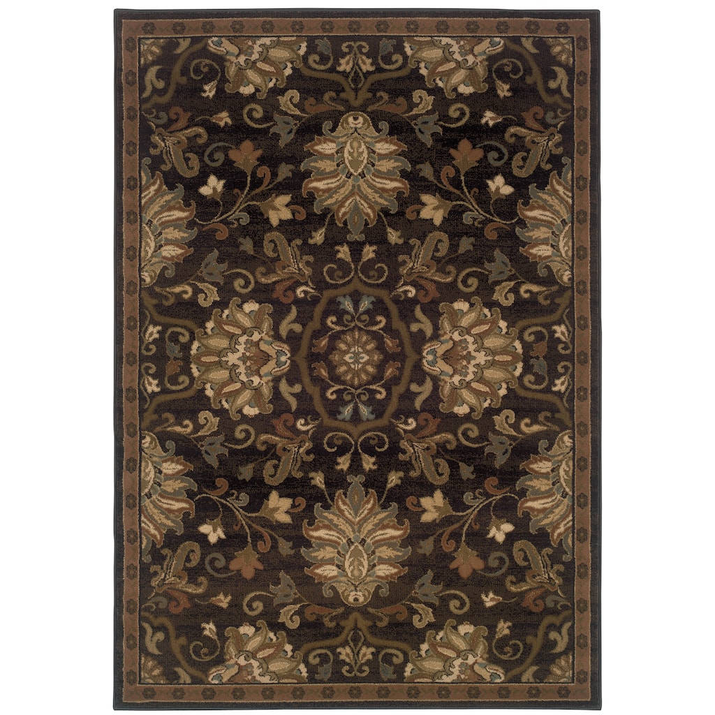 Everett Brown Beige Oriental Casual Area Rug