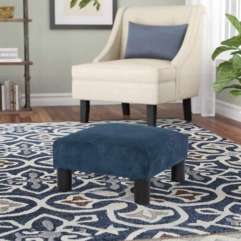 Adeco Ottoman Upholstered Fabric Footrest Pet Steps Dog Stair Stool
