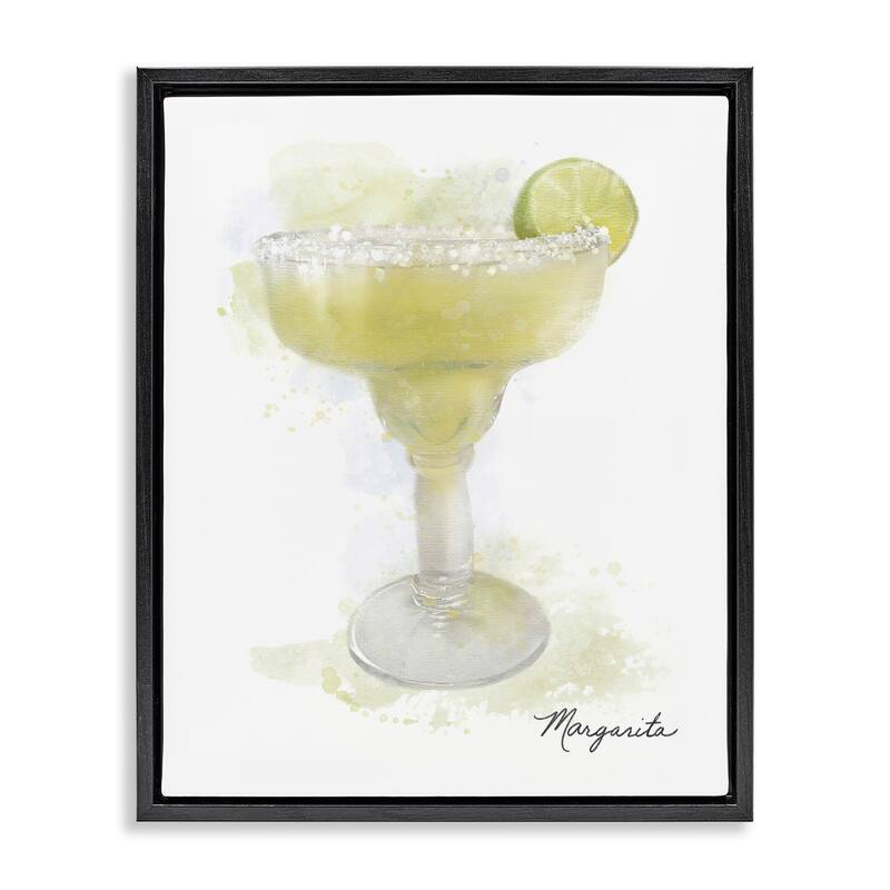 Stupell Soft Faded Margarita Framed Floater Canvas Wall Art Design By Matthew Piotrowicz - 25 x 31 - Black