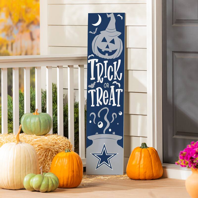 47" Double Sided Seasonal Porch Leaner, Dallas Cowboys - 47" x 11.25" - Halloween