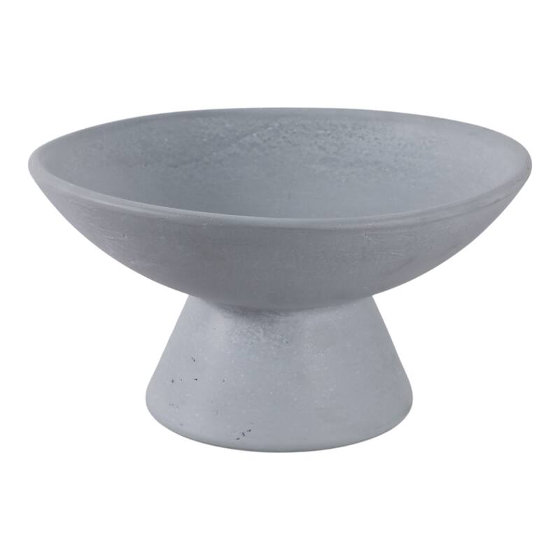 Pottery Terracotta Bowl Pedestal Base Modern Casual Decor - 7" Blue - 11.75" x 11.75" x 6.5"