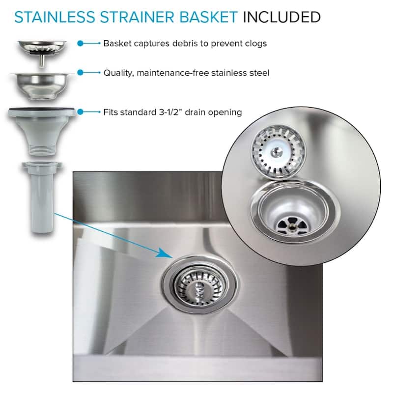 Transolid TFH-2522 25-in. Stainless Steel Laundry Sink with Wash Stand