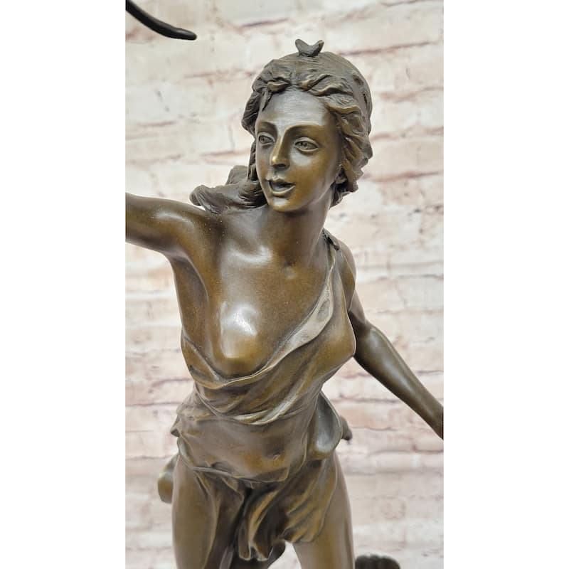 Diana The Huntress Goddess Of Hunt Killing Eagle Bronze Sculpture By Gaso