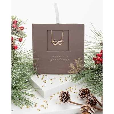 Gold Infinity Necklace with Swarovski Crystals - Elegant Symbol of Eternity on 18" Gold-Plated Chain