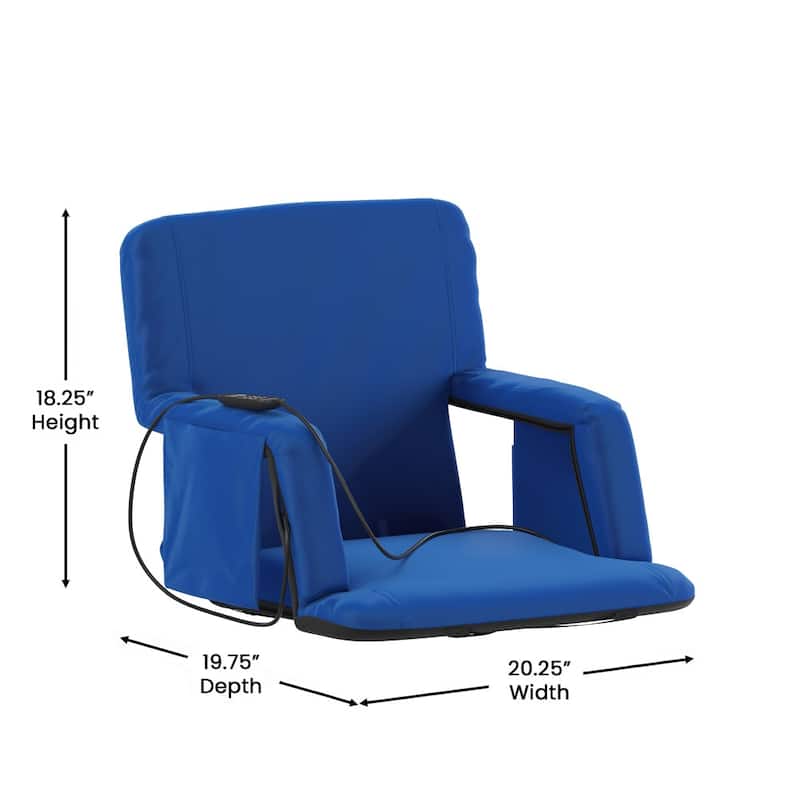 Foldable Reclining Stadium Chair with Backpack Straps and Heated Seat