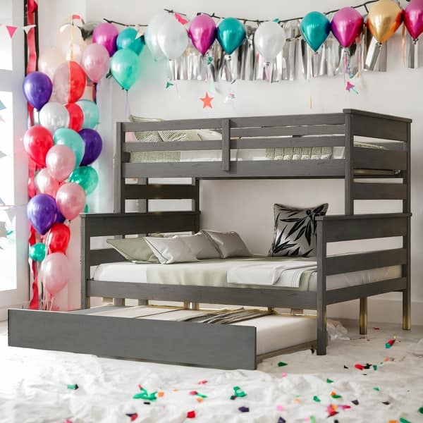 slide 2 of 12, Elegant Twin over Full Bunk Bed with Twin Size Trundle