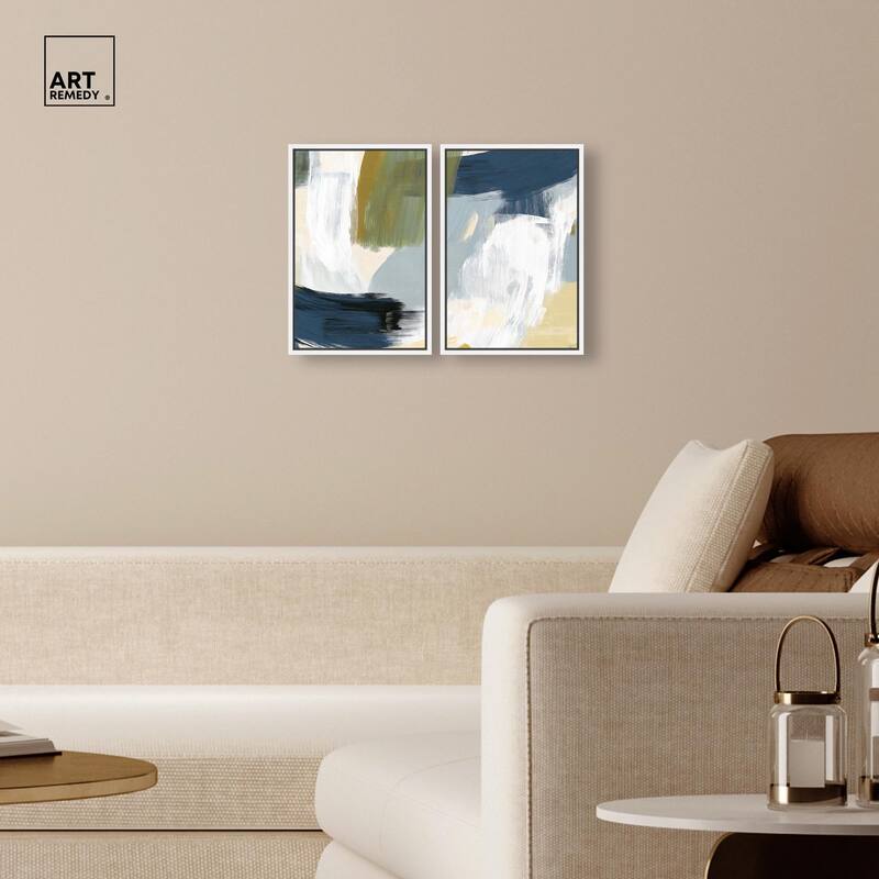 Textured Greens II Canvas Set of 2 by Art Remedy