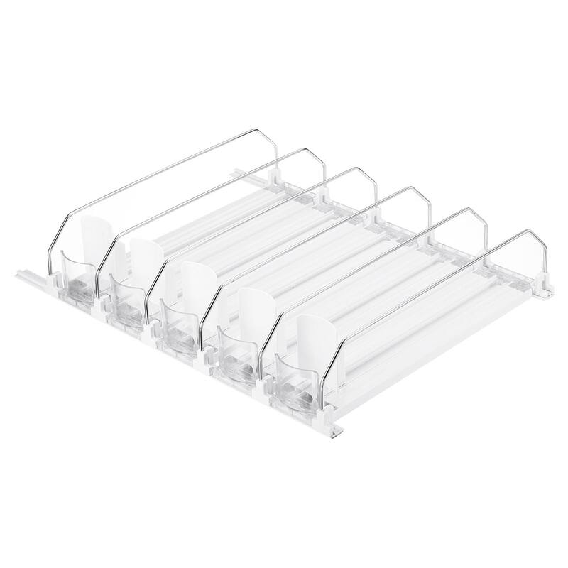 5pcs Self-Pushing Soda Can Dispenser Drink Organizer for Fridge Pantry, White