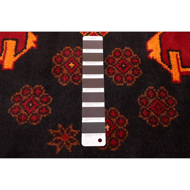 ECARPETGALLERY Hand-knotted Teimani Black, Red Wool Rug - 3'6 x 6'4