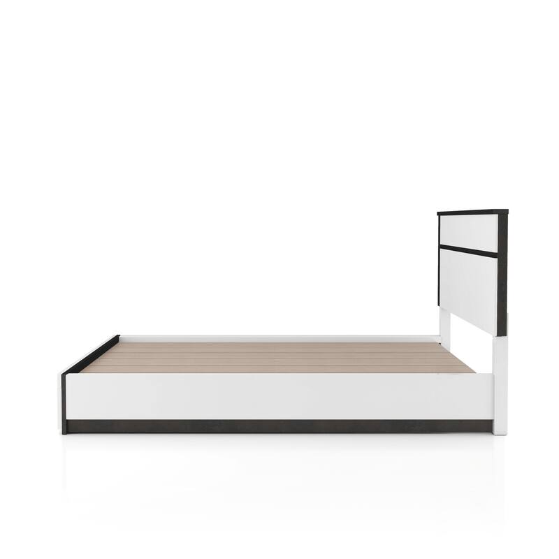 Furniture of America Conjira Modern 2-Piece White Wood Storage Bed and Nightstand Set