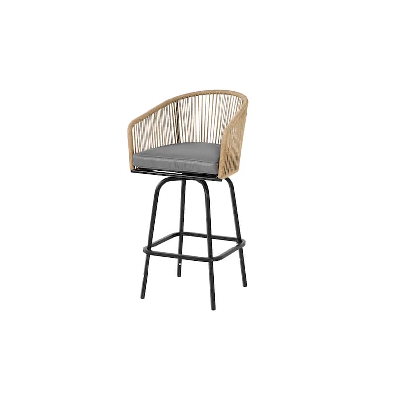 Ostweer Furniture Outdoor Rattan Bar Stools Set of 4 - Blue
