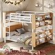 preview thumbnail 18 of 30, Full over Full Metal Full Size Bunk Bed ,Storage Platform Beds with Ladder and Shelves
