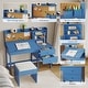 preview thumbnail 4 of 18, Adjustable Tilt Kids Desk and Chair Set - Wooden Study Table with Drawer, Cork Board & Hutch - Student Writing Desk